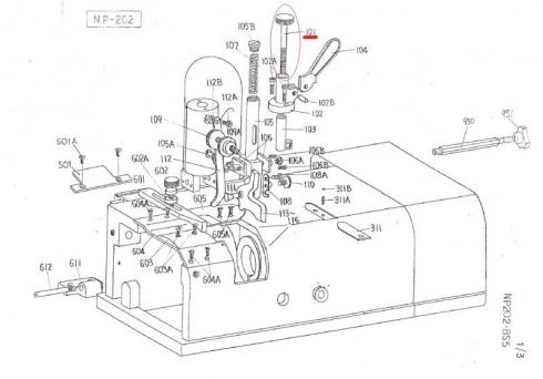 ニッピ革漉きパーツ　101厚さ調整ネジ　NP-202　取り寄せ品